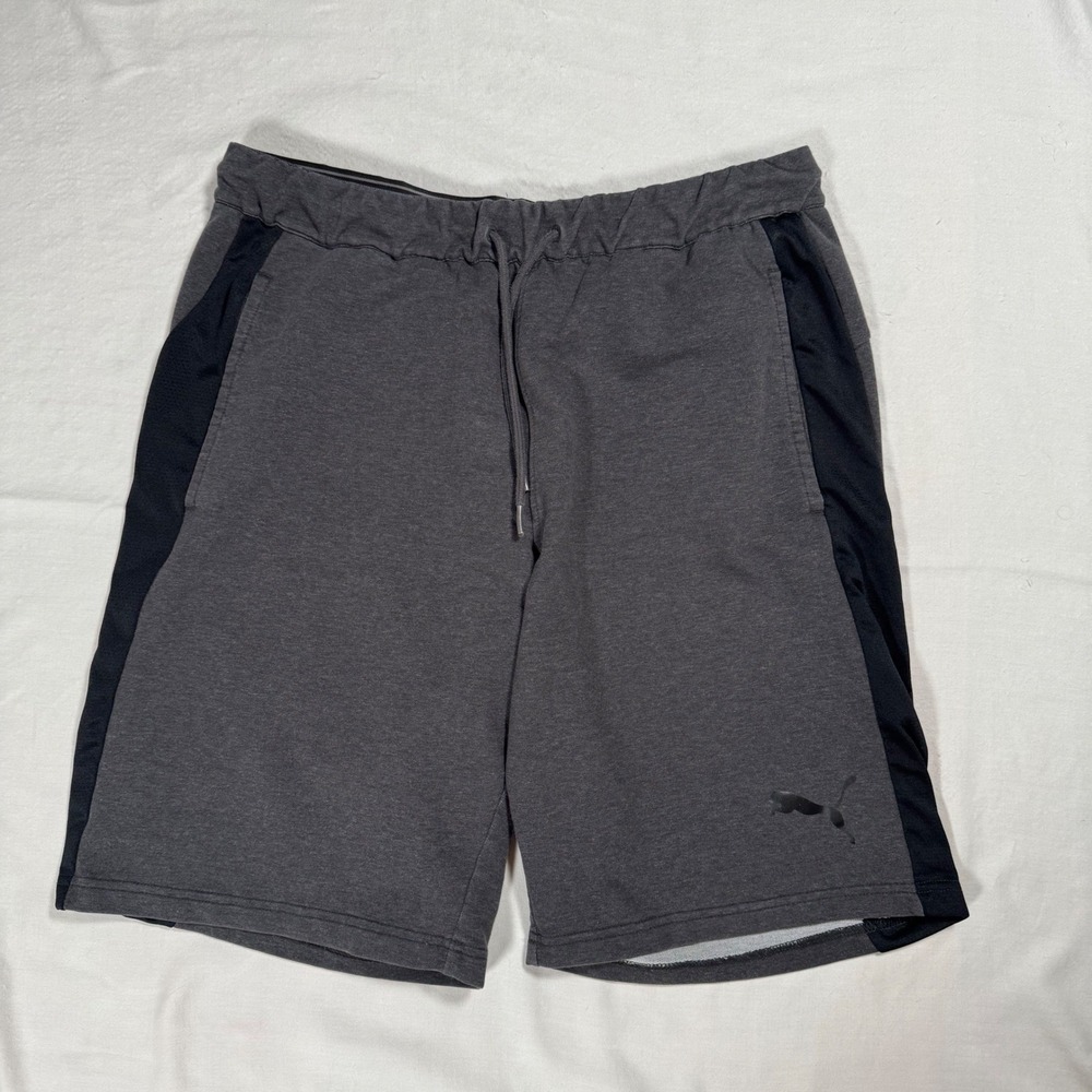 Puma Mens Athletic Shorts Set of 2 Grey Charcoal Black Size Medium Activewear - Picture 2 of 8